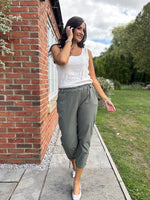 Khaki Frill Pocket Trousers Sasha